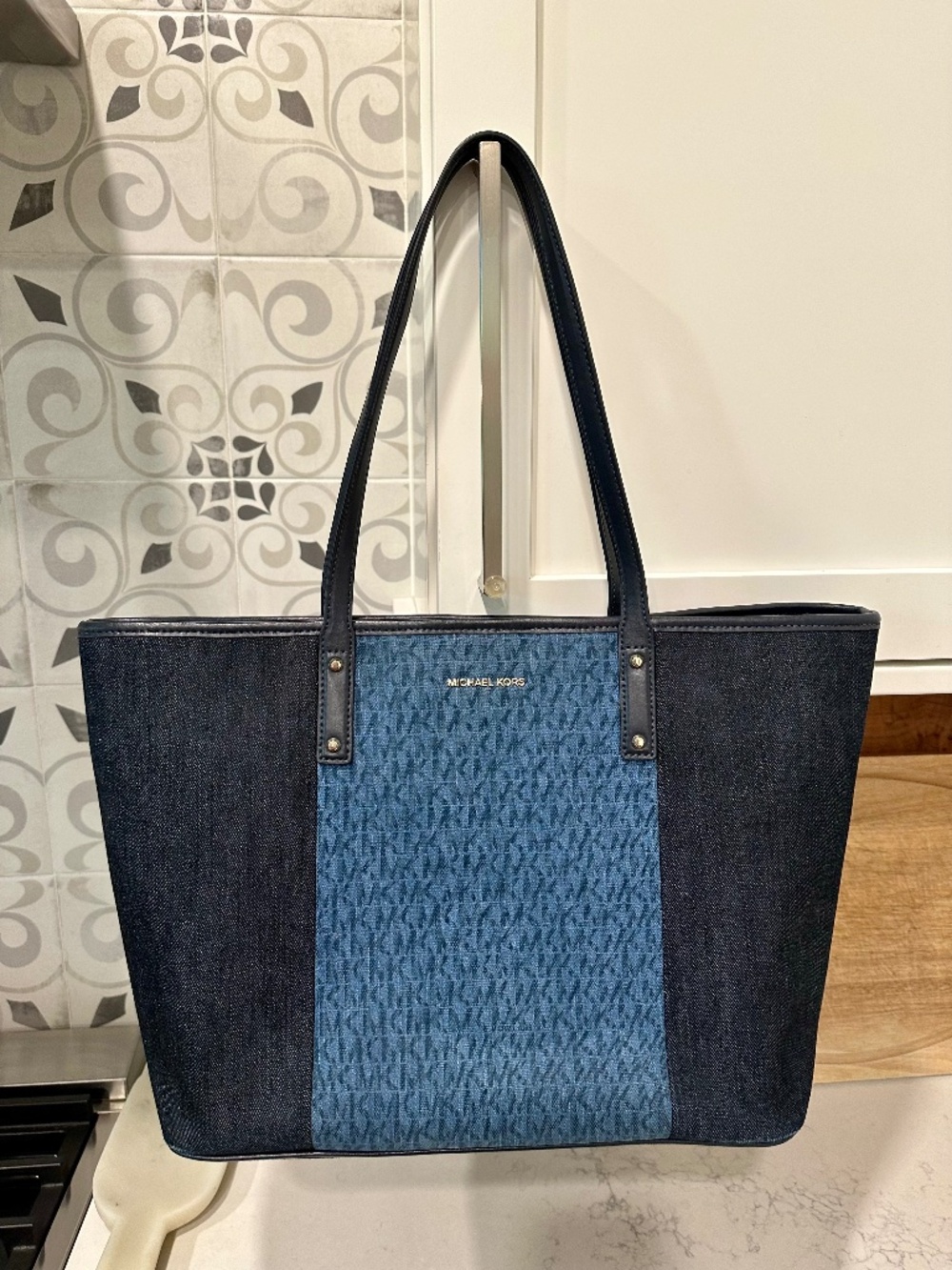 Michael Kors Denim and Leather Tote